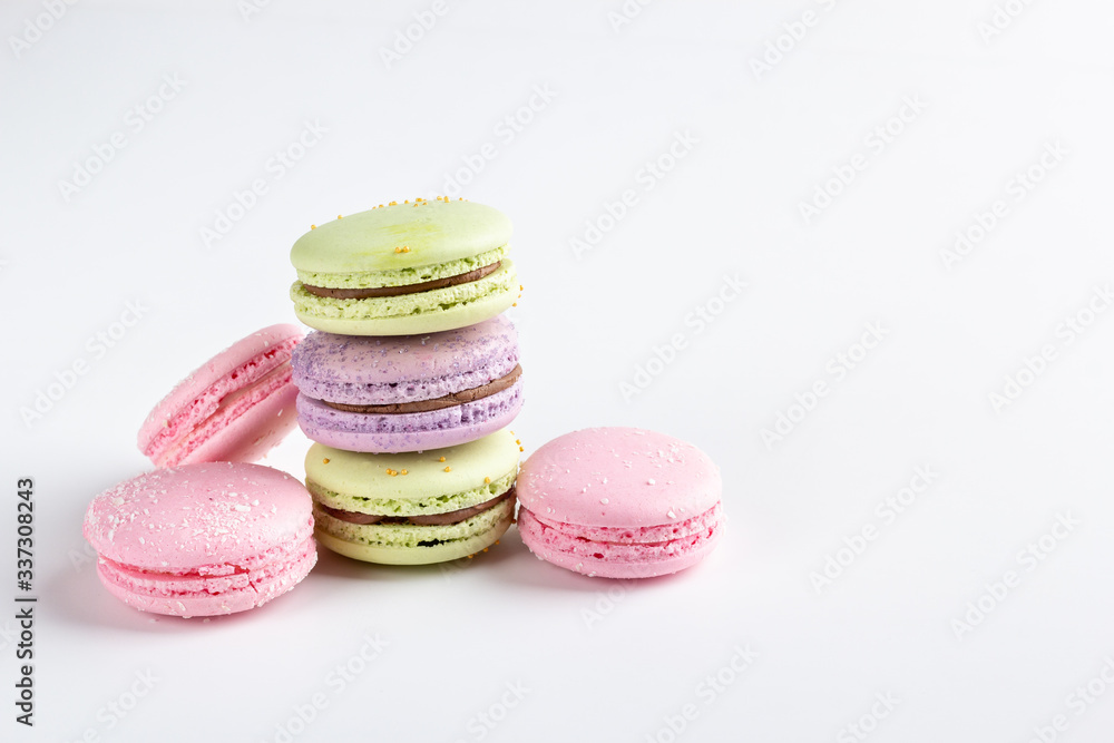 colorful macaroons isolated on white background colorful macaroons isolated on white background