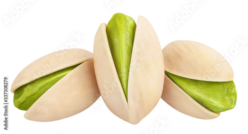 Wallpaper Mural Close-up of ripe pistachios, isolated on white background Torontodigital.ca