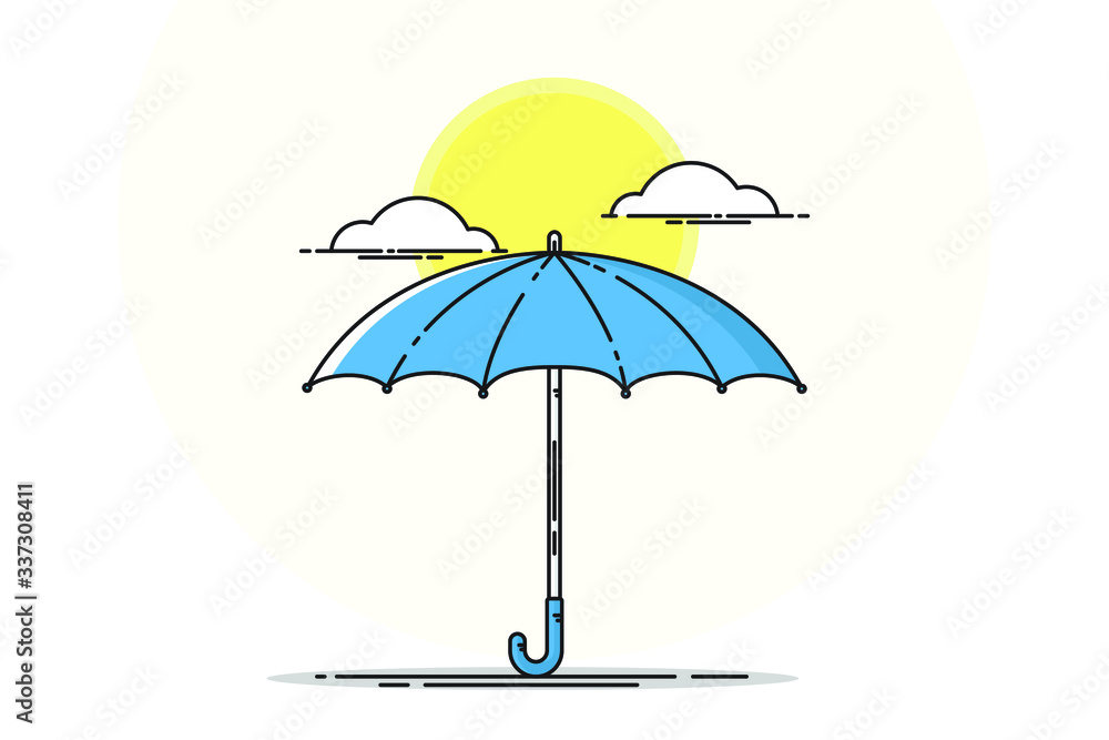 Umbrella flat design vector illustration