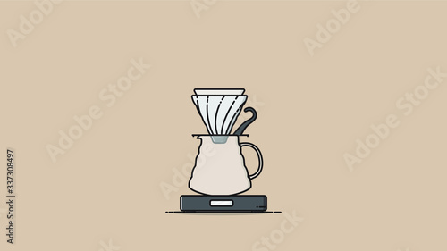 v60 coffee maker flat design vector illustration photo