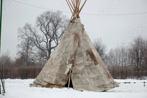 Tents on a frozen lake