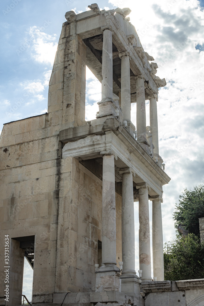 Plovdiv in Bulgaria during summer day with clouds Plovdiv in Bulgaria during summer day with clouds