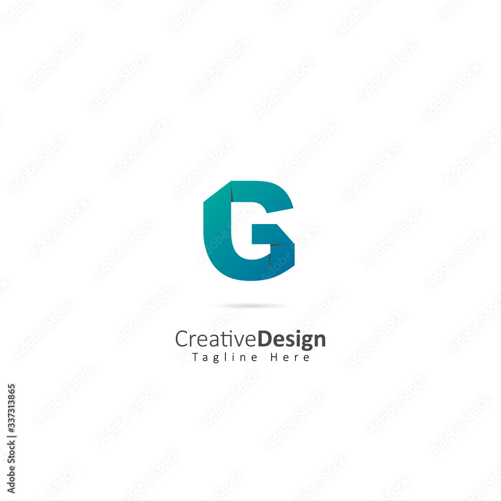 Paper Vector Letter G Logo with fold effect letters. Design Vector Illustration Logo template Paper Vector Letter G Logo with fold effect letters. Design Vector Illustration Logo template