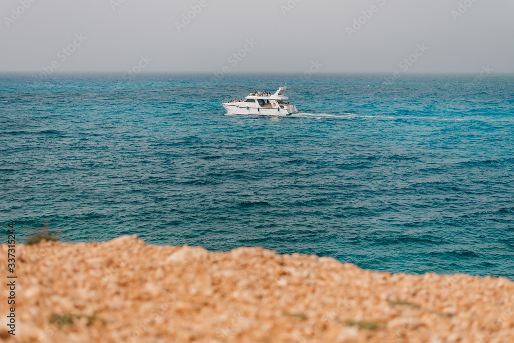 A view of a Blue Lagoon near Polis city, Akamas Peninsula National Park, Cyprus