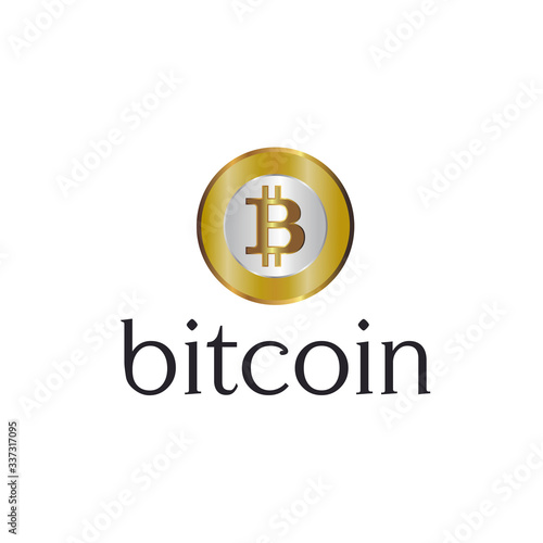 Bit Coin Currency Sign Gold Coin Vector Icon premium logo design