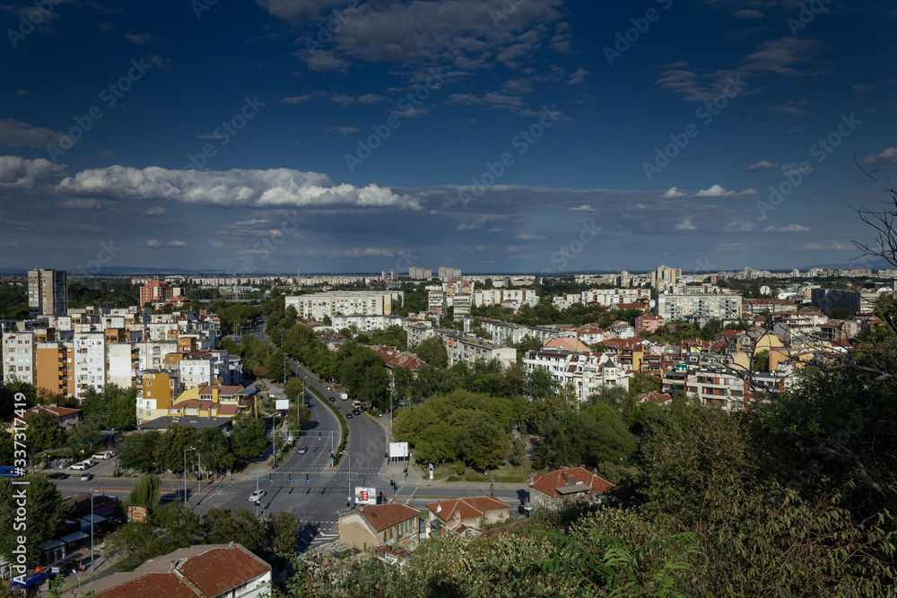 Plovdiv in Bulgaria during summer day with clouds Plovdiv in Bulgaria during summer day with clouds