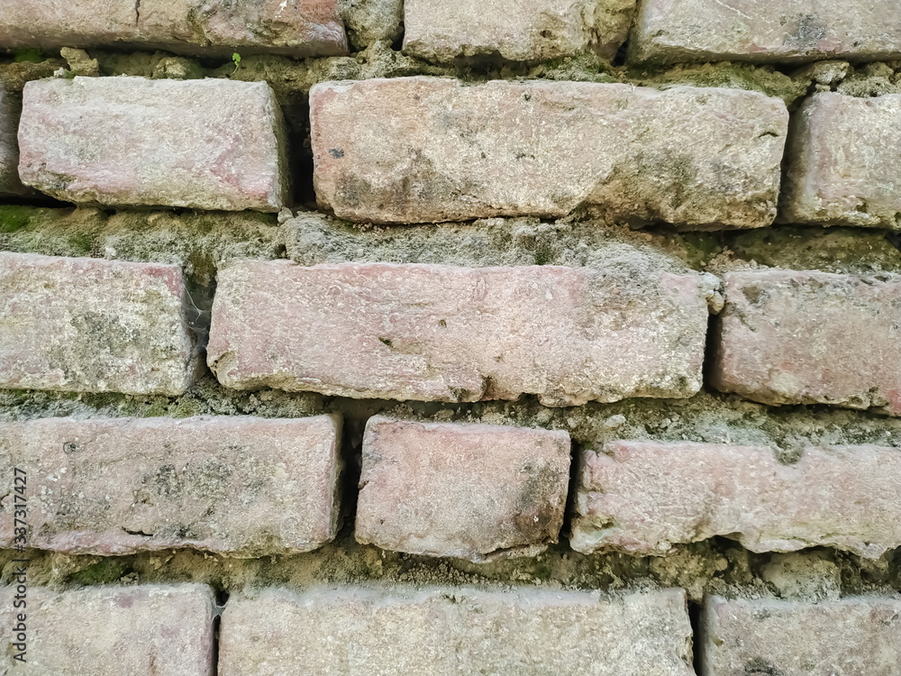 Fototapeta premium Old texture brick background empty brick underground.