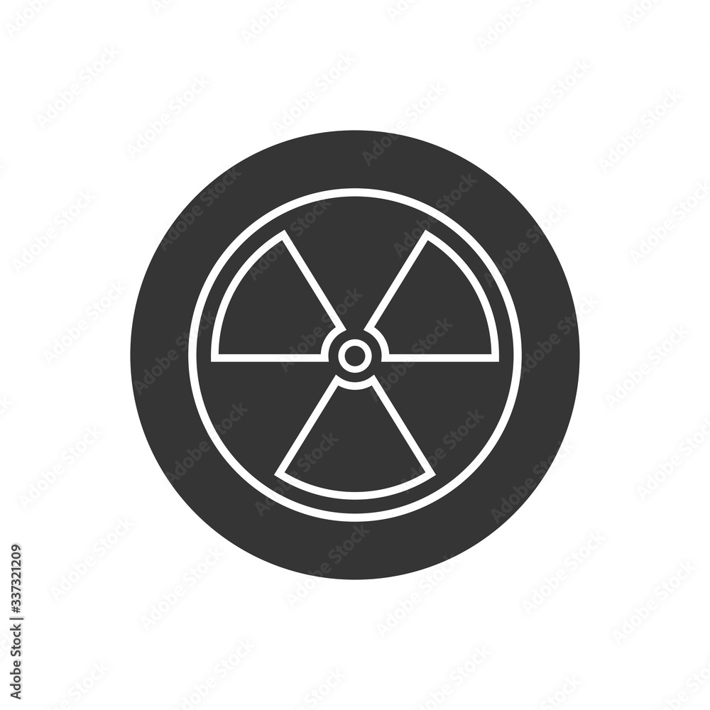 Black Radioactive line icon isolated on white background. Radioactive toxic symbol. Radiation Hazard sign. Vector Black Radioactive line icon isolated on white background. Radioactive toxic symbol. Radiation Hazard sign. Vector