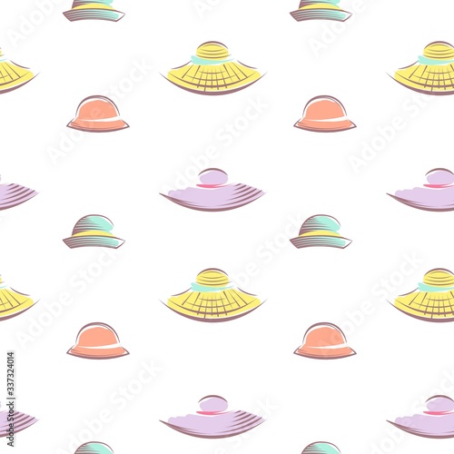 Women's hats. Seamless pattern vector