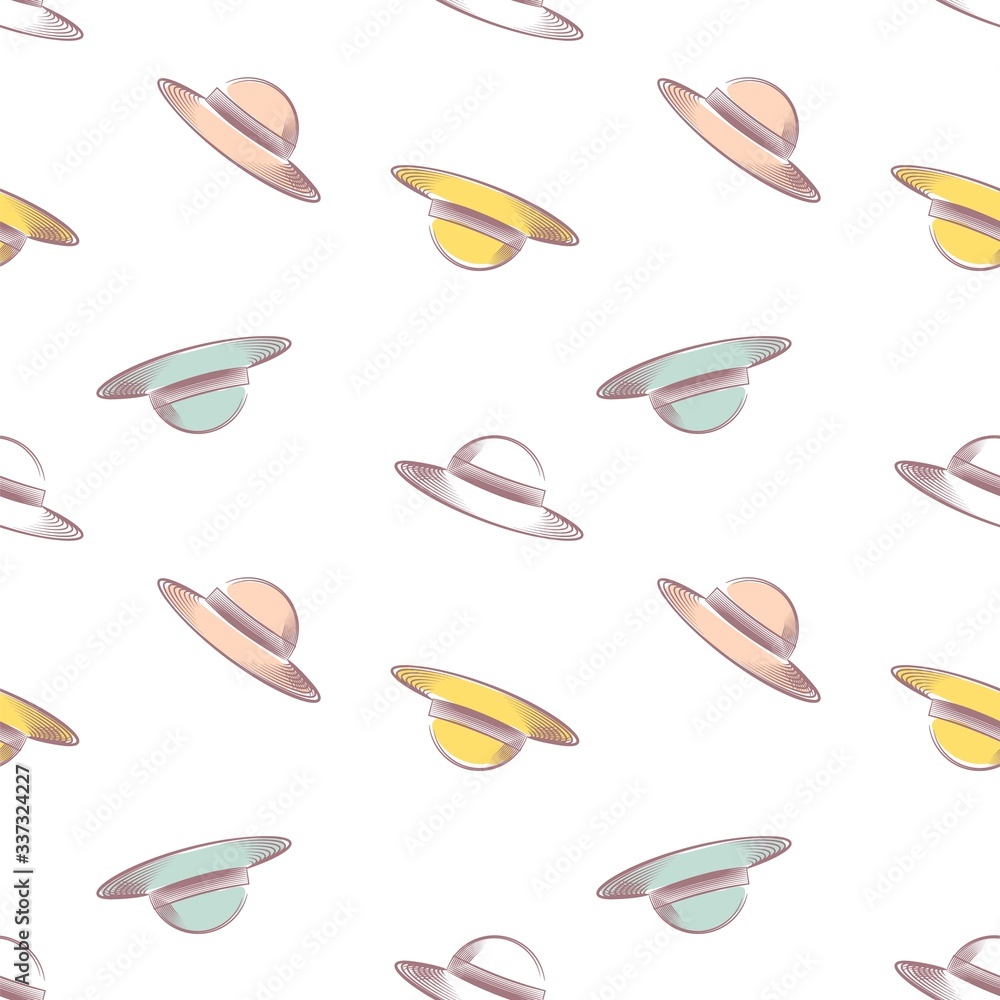 Women's hats. Seamless pattern vector Women's hats. Seamless pattern vector