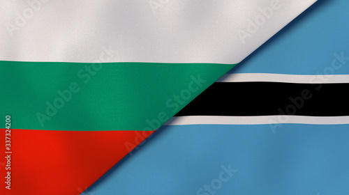 The flags of Bulgaria and Botswana. News, reportage, business background. 3d illustration Free Download The flags of Bulgaria and Botswana. News, reportage, business background. 3d illustration - GFXLoad
