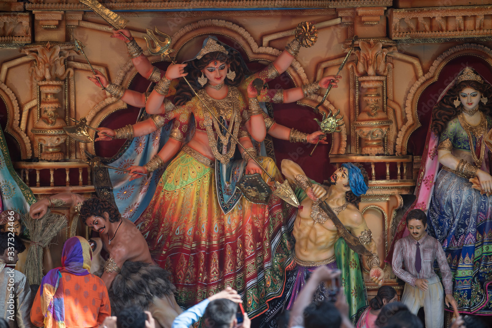 Fototapeta premium Kolkata,West Bengal/India-14-10-2018:Kolkata scenes during navaratri festival.