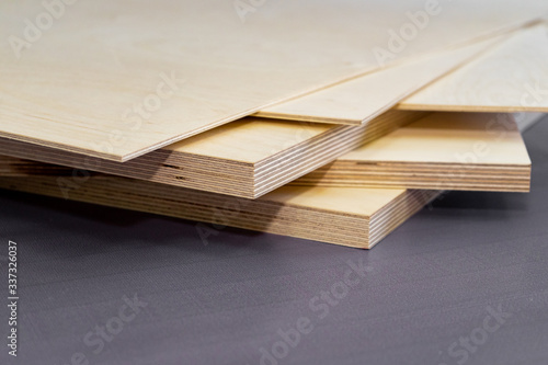 plywood boards on the furniture industry photo