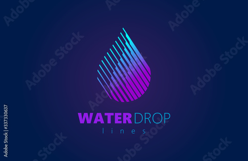 Logo water drop logotype lines silhouette