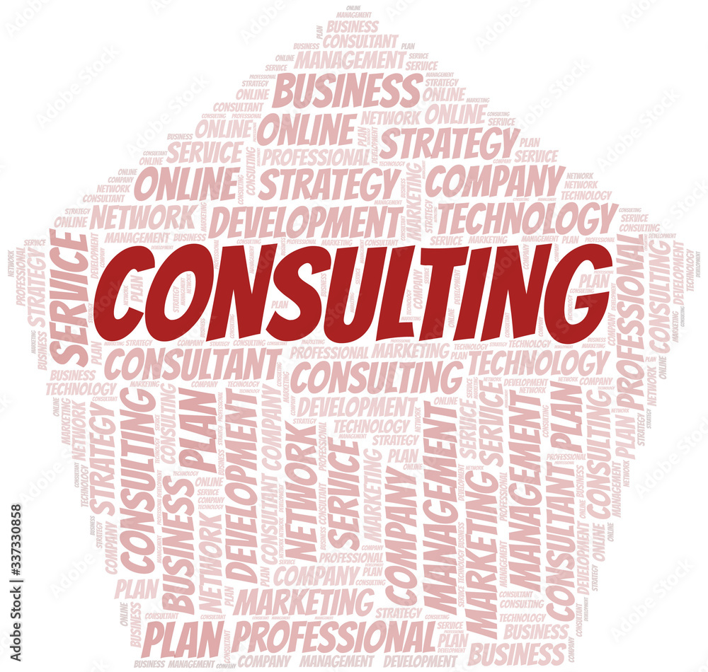 Obraz premium Consulting typography vector word cloud.