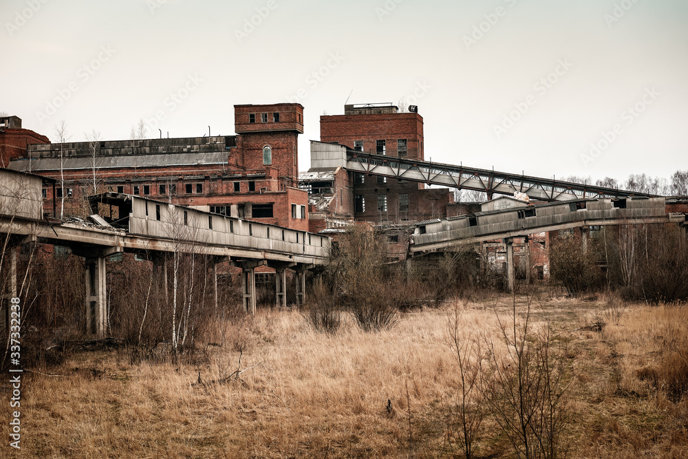 old abandoned factory ruins