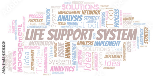 Life Support System typography vector word cloud.