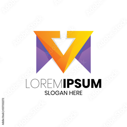 Free Download VM Letter Logo - GFXLoad