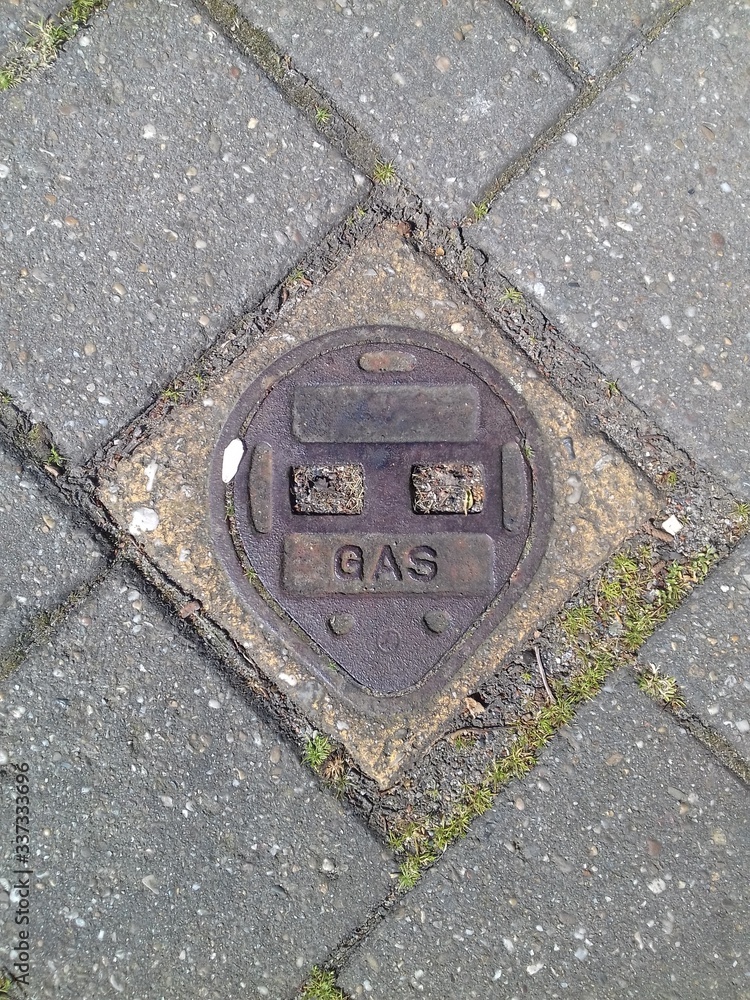 manhole cover in the street