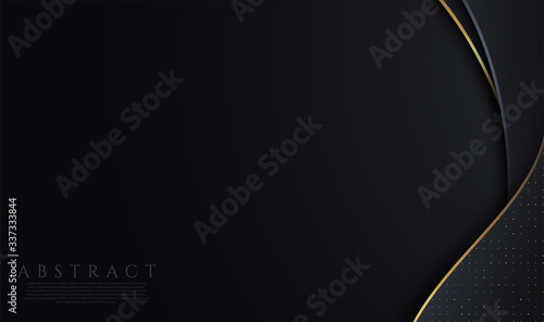 Abstract wavy layered decoration textured with golden dot glitter  luxury background design template
