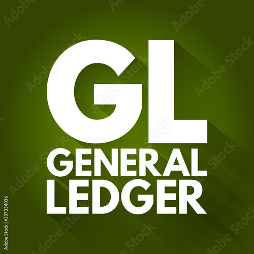 GL - General Ledger acronym, business concept background