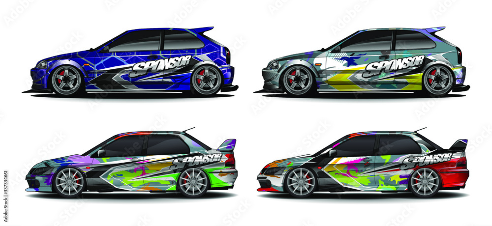 set of vehicle graphic kit vector. Modern abstract background for car wrap branding and automobile sticker decals livery
set of vehicle graphic kit vector. Modern abstract background for car wrap branding and automobile sticker decals livery