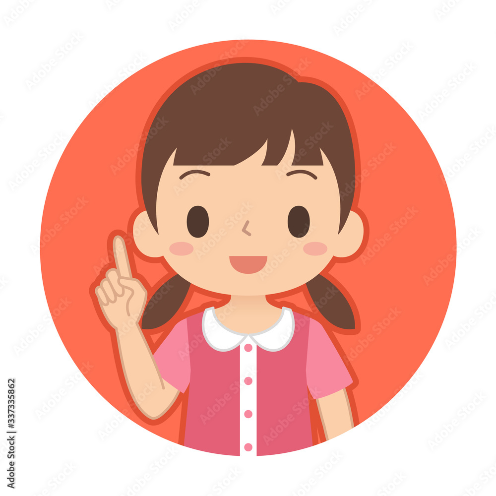 指差ししている女の子のアイコン 指差ししている女の子のアイコン