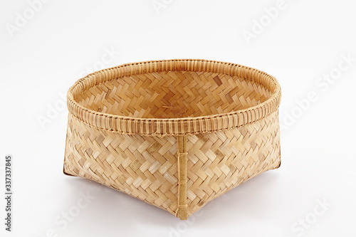 wicker basket on a white background
