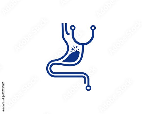 Stethoscope Stomach logo vector template, Creative stomach logo design concepts