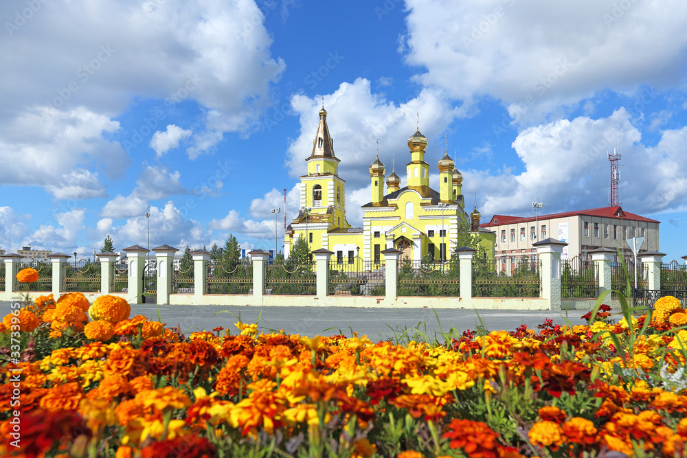 Orthodox St. Nicholas Church in the city of Nadym in Northern Siberia