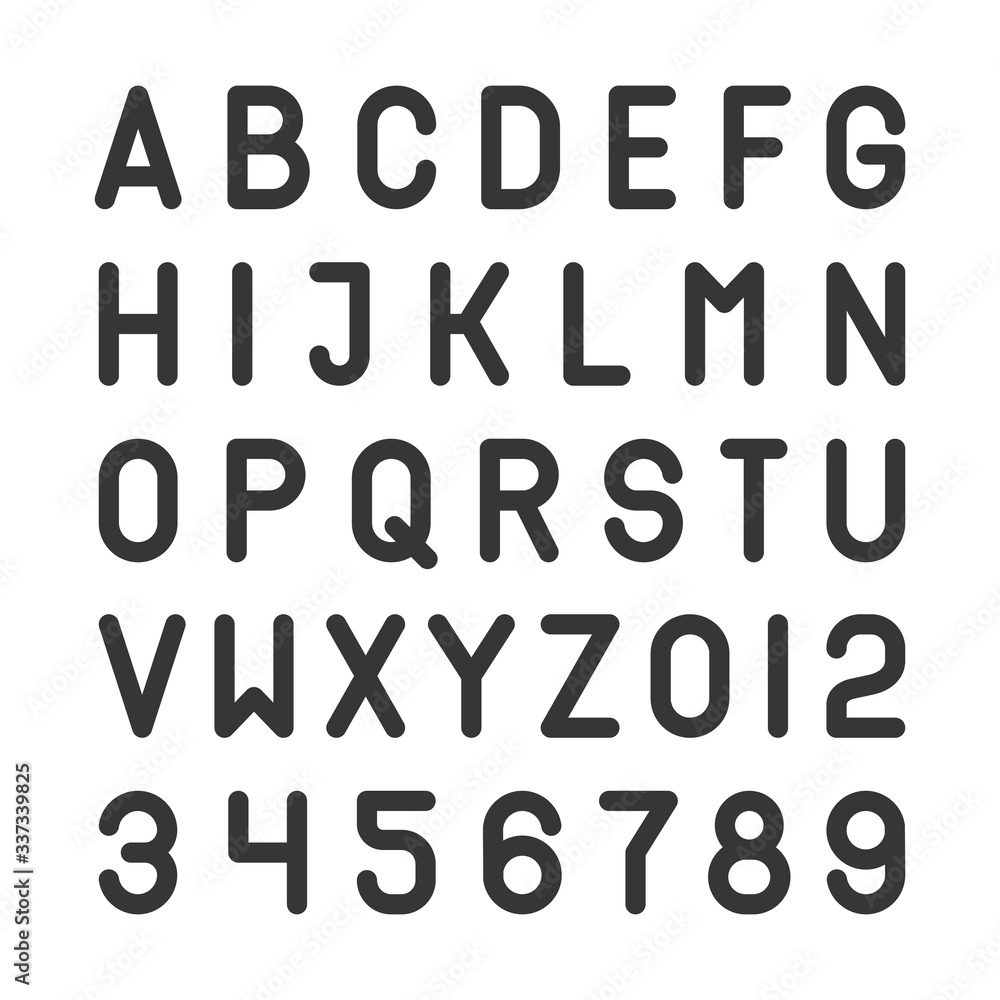 Geometric Simple Alphabet Font. ABC Line Stylr Design. Vector