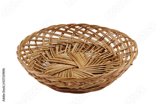 wicker basket on a white background