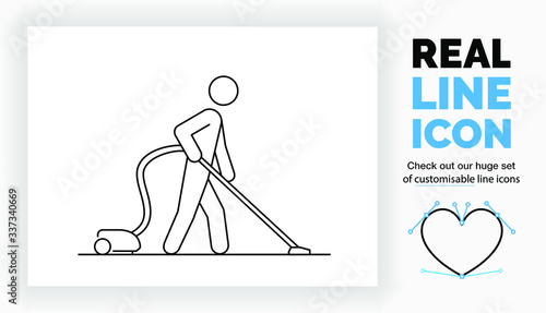 Editable real line icon so you can change the stroke weight of a stick figure of the concierge