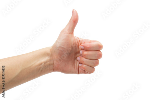 Wallpaper Mural Top view: female hand with clean healthy skin on a white isolated background showing gestures Torontodigital.ca