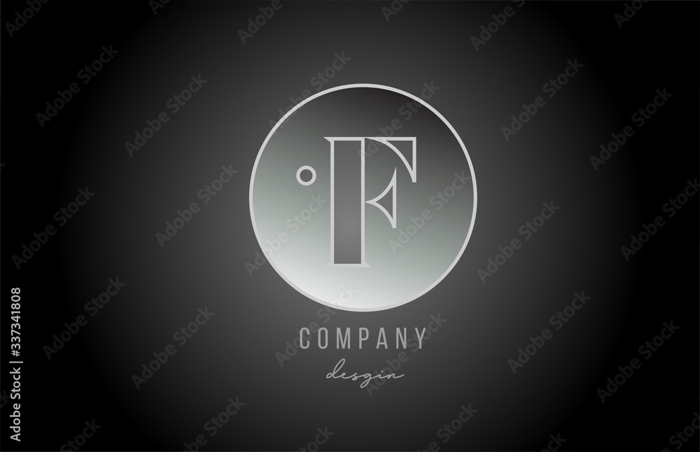 silver grey metal F alphabet letter logo icon design for company and business silver grey metal F alphabet letter logo icon design for company and business