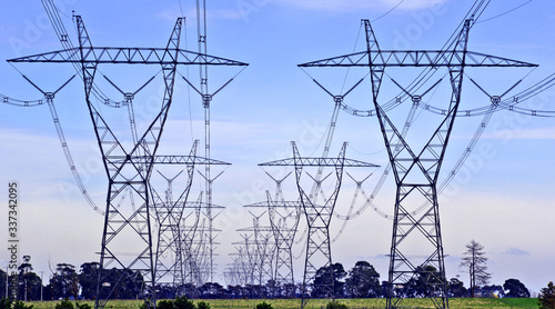 powerlines in rural Victoria Australia