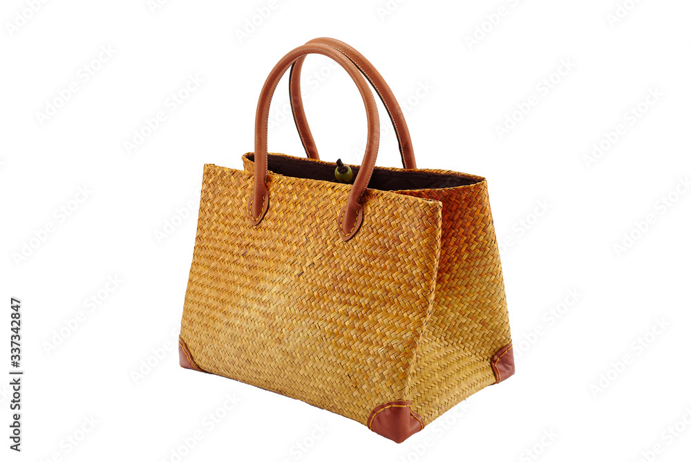wicker basket on a white background wicker basket on a white background