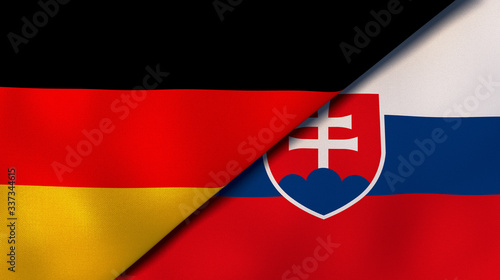Canvas Print The flags of Germany and Slovakia