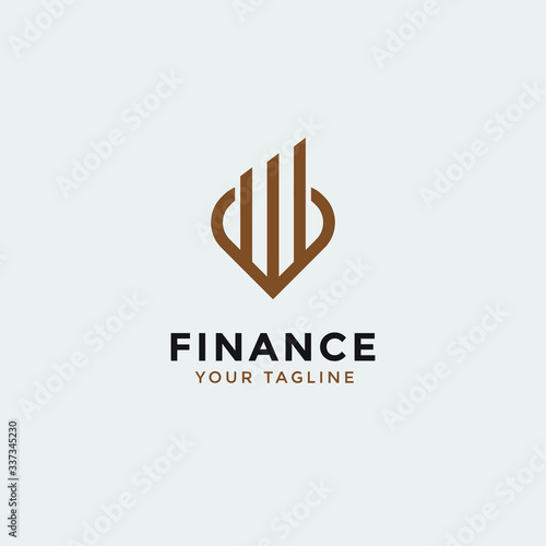 Financial Advisors Market Charts Logo design abstract vector template. 