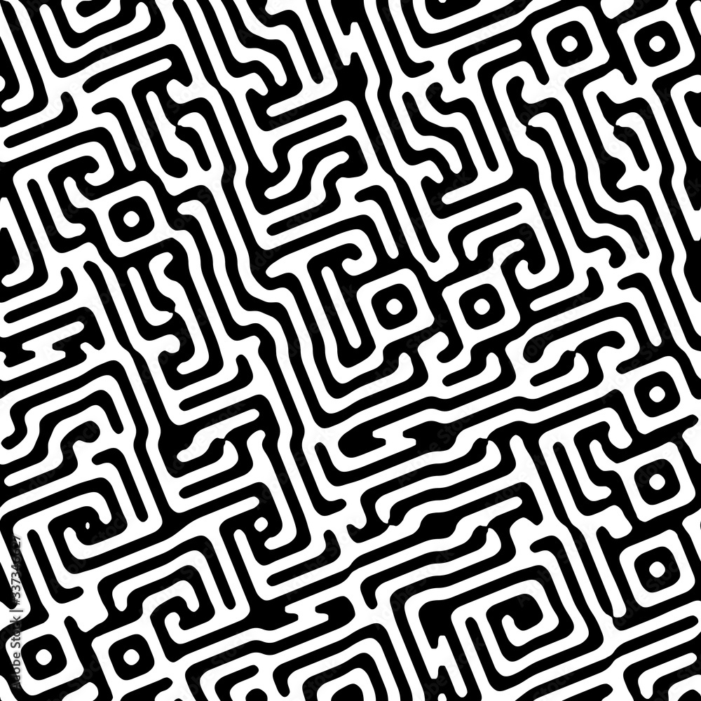 Seamless black white geometric square texture background. Abstract