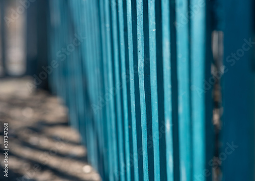 wooden blue fence