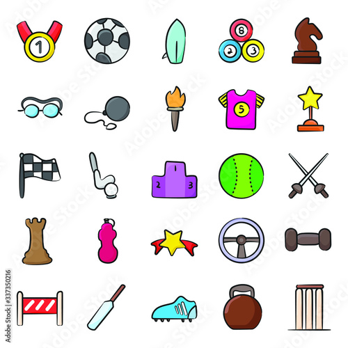 
Outdoor Sports Doodle Icons Pack 
