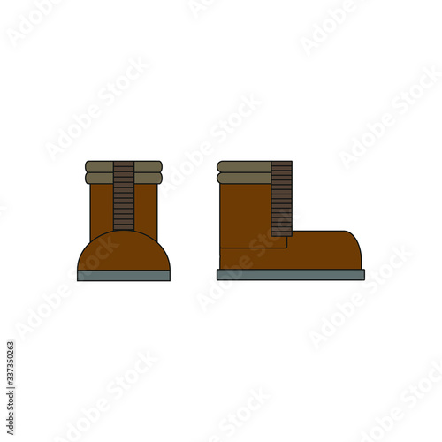 A pair of hunter boots or a boot. Rubber or leather footwear for the hunting season