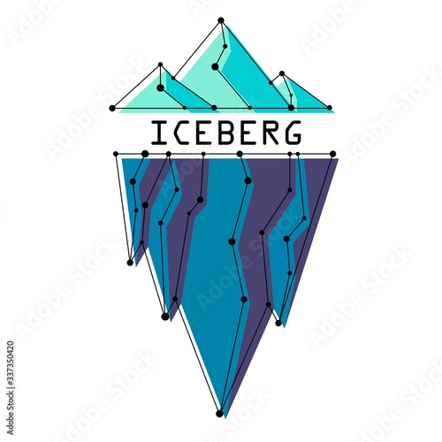 Vector iceberg on a white background. The logo or icon of the iceberg. Stock vector.
