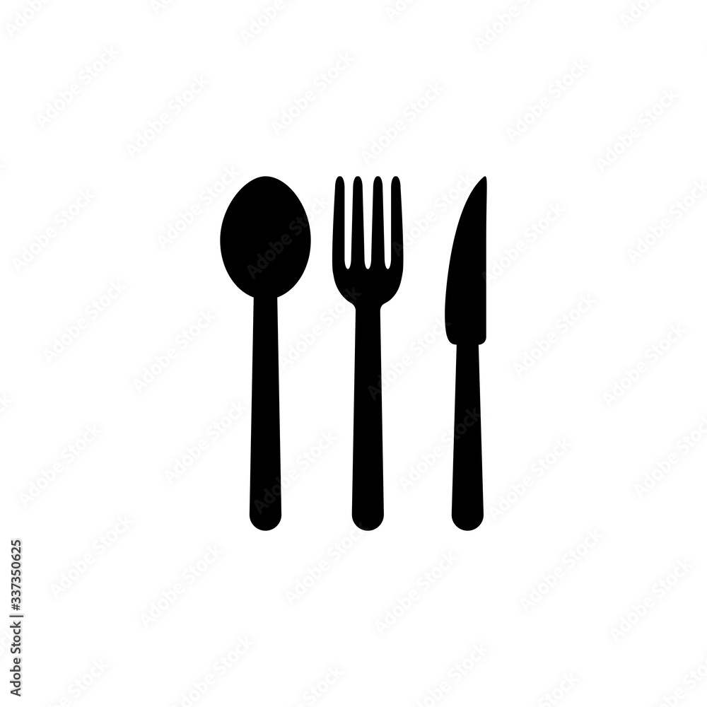Spoon fork knife icon logo design black symbol isolated on white background. Vector EPS 10. Spoon fork knife icon logo design black symbol isolated on white background. Vector EPS 10.