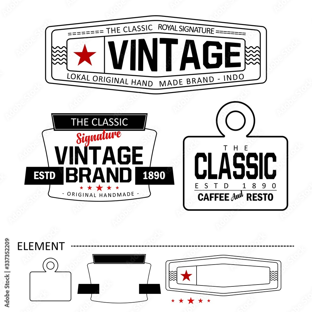 Obraz premium set of vintage retro labels. black and white classic ribbons banners group with place for your text. Ribbons for design, business, logo, cards. vector