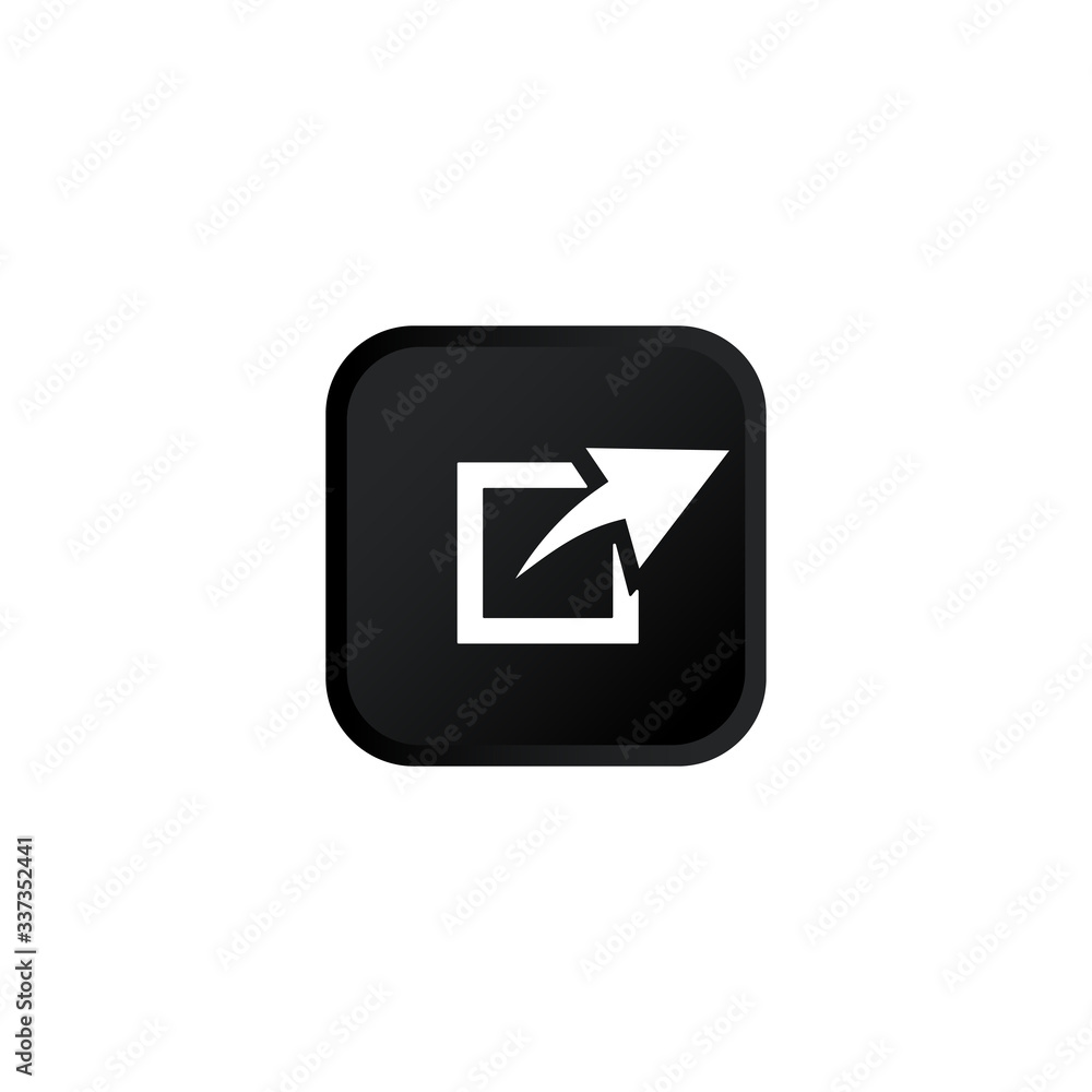 Share icon modern button design black symbol isolated on white background. Vector EPS 10. Share icon modern button design black symbol isolated on white background. Vector EPS 10.