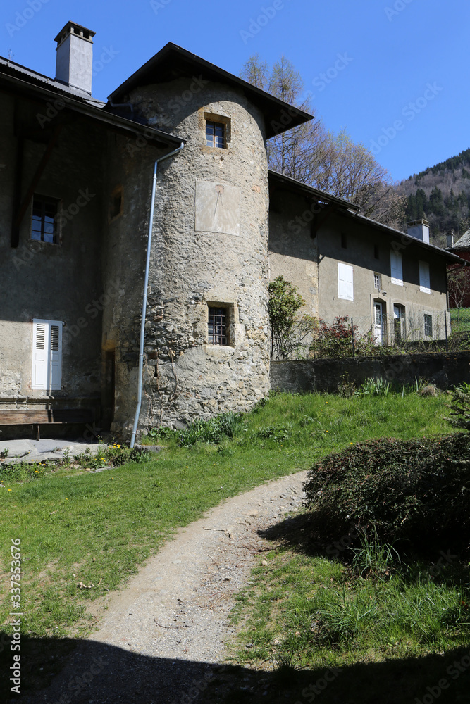château de la Comtesse (demeure du châtelain construite en 1375, époque à laquelle le bourg de Saint-Gervais devient le siège de la Châtelline de Montjoie). Saint-Gervais-les-Bains. haute-Savoie.