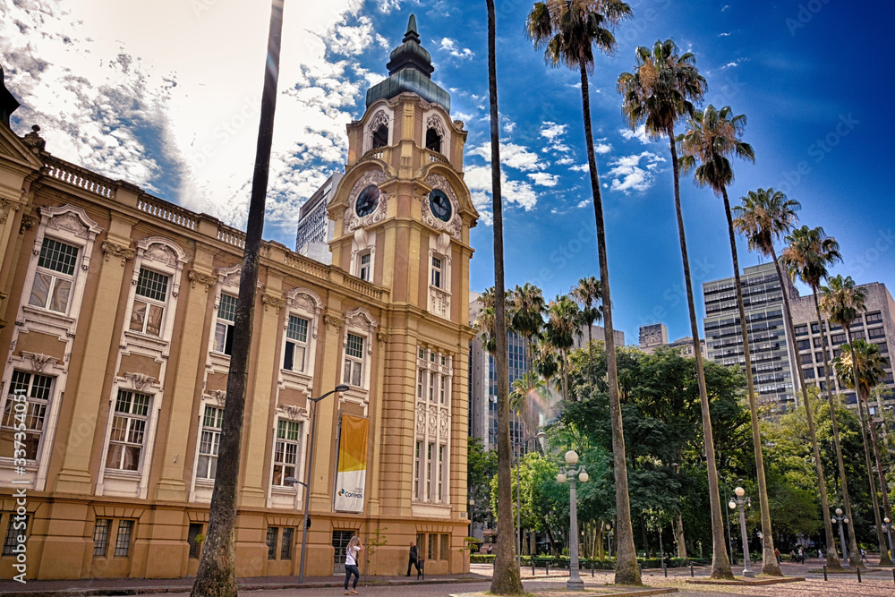 Porto Alegre, Rio Grande do Sul, Brazil -December 20, 2019: historic city center (HDR filter)
