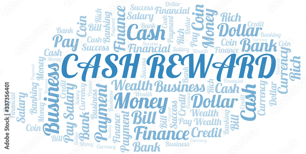 Obraz premium Cash Reward typography vector word cloud.